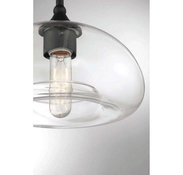 Meridian M60017MBK One Light Semi-Flush Mount, Matte Black