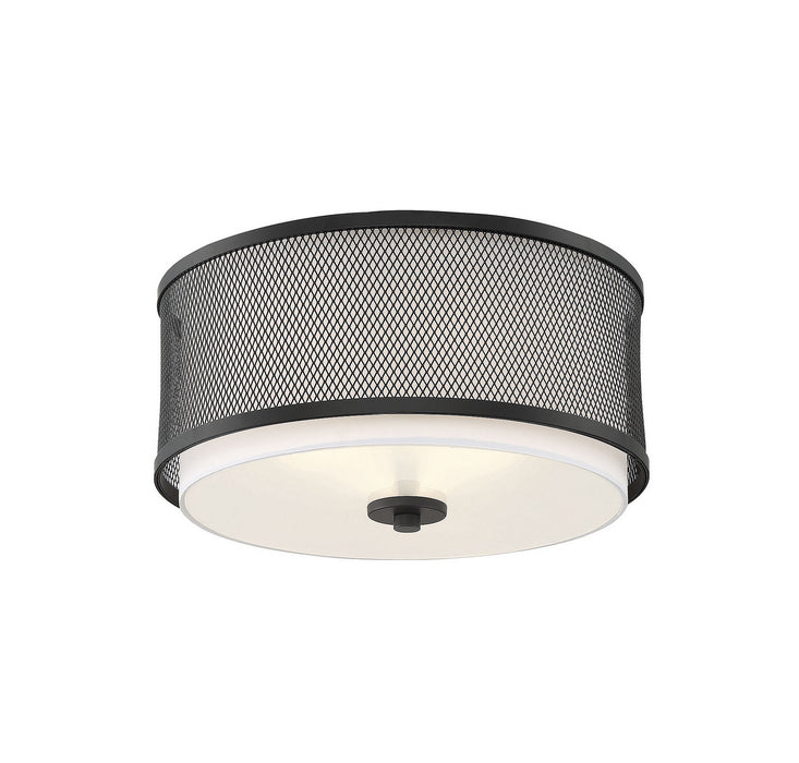 Meridian M60018MBK Three Light Semi-Flush Mount, Matte Black