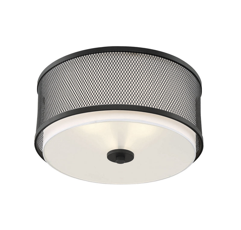 Meridian M60018MBK Three Light Semi-Flush Mount, Matte Black
