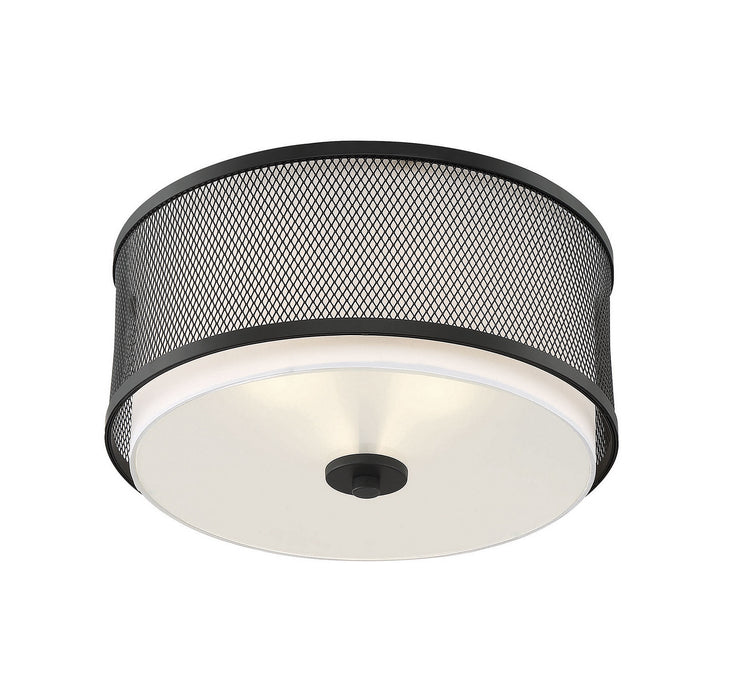 Meridian M60018MBK Three Light Semi-Flush Mount, Matte Black