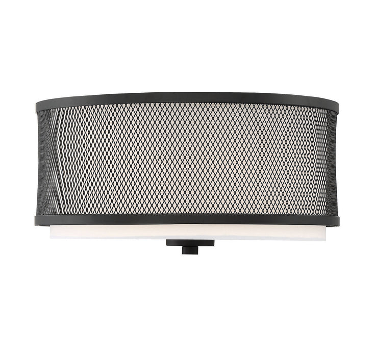 Meridian M60018MBK Three Light Semi-Flush Mount, Matte Black