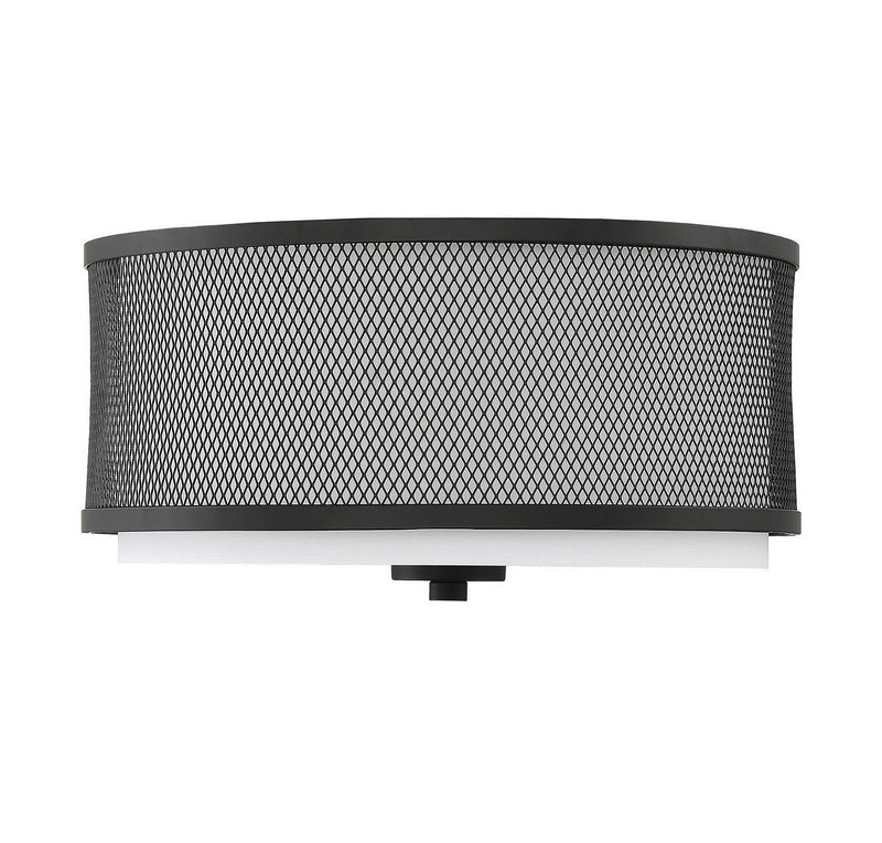 Meridian M60018MBK Three Light Semi-Flush Mount, Matte Black