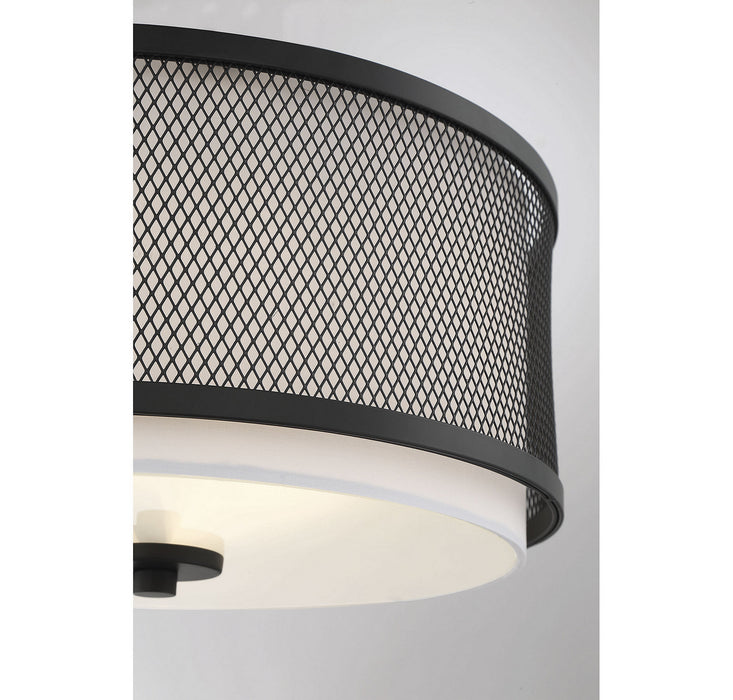Meridian M60018MBK Three Light Semi-Flush Mount, Matte Black