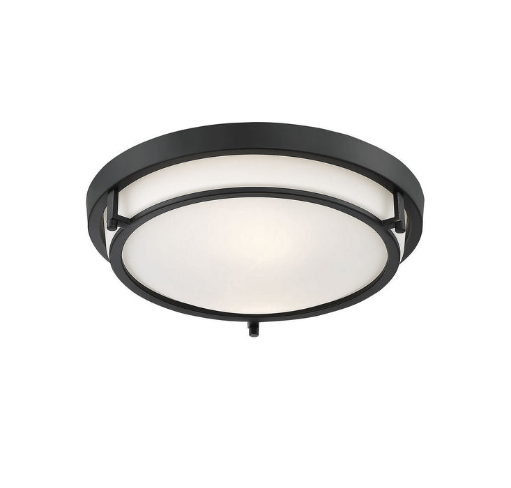 Meridian M60019MBK Two Light Semi-Flush Mount, Matte Black