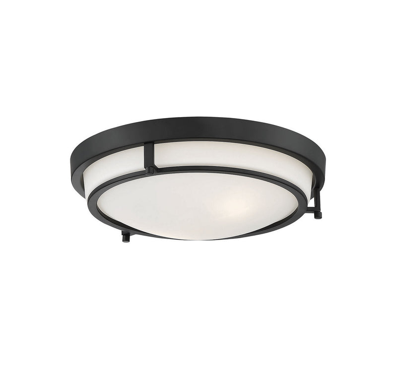 Meridian M60019MBK Two Light Semi-Flush Mount, Matte Black