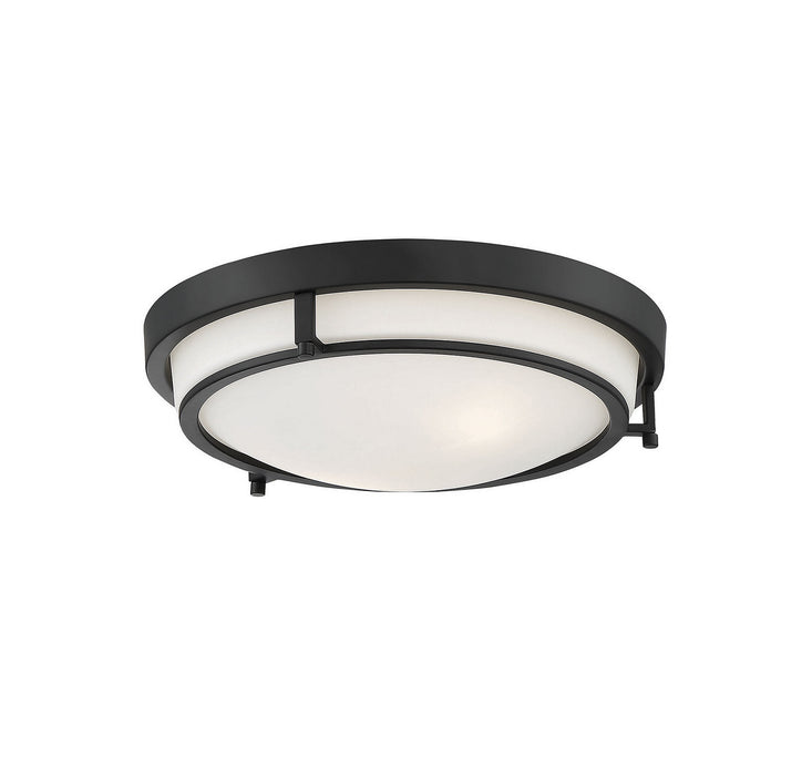 Meridian M60019MBK Two Light Semi-Flush Mount, Matte Black
