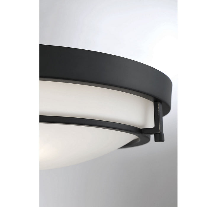 Meridian M60019MBK Two Light Semi-Flush Mount, Matte Black