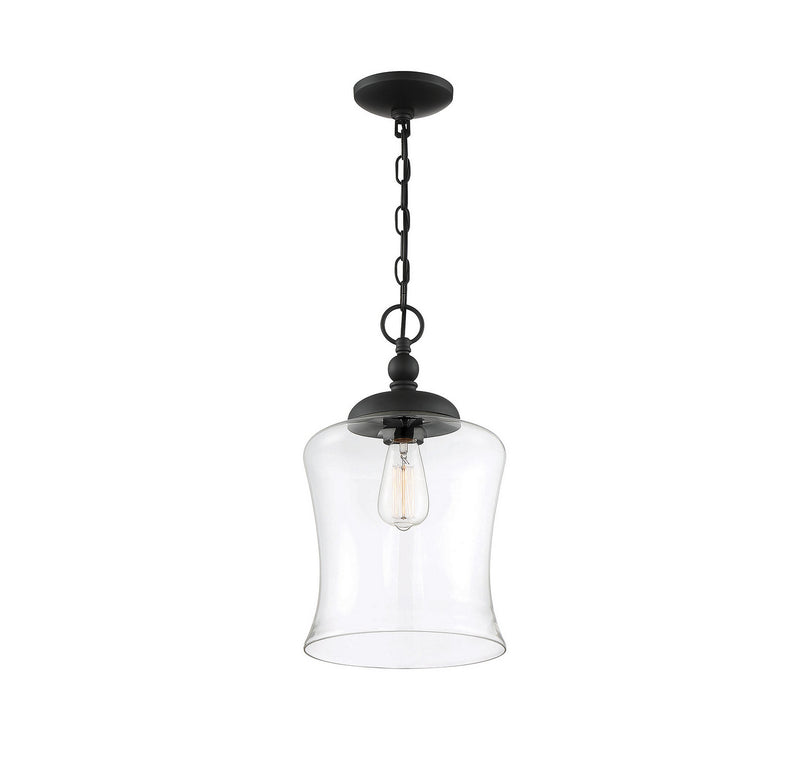 Meridian M70019MBK One Light Pendant, Matte Black