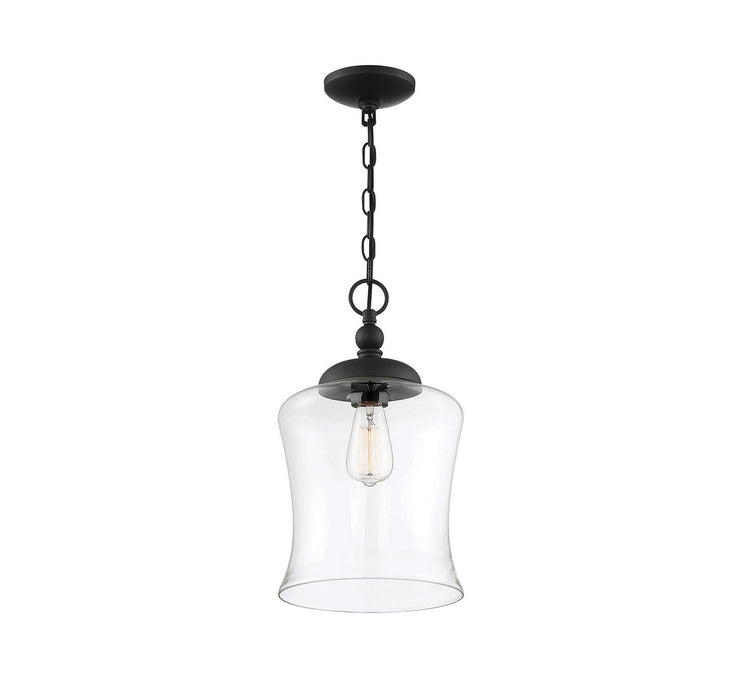 Meridian M70019MBK One Light Pendant, Matte Black