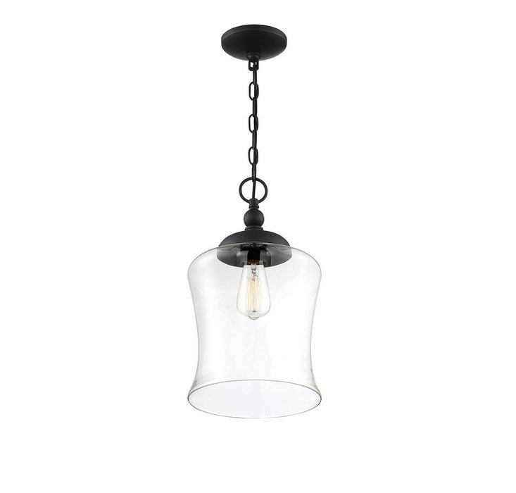 Meridian M70019MBK One Light Pendant, Matte Black