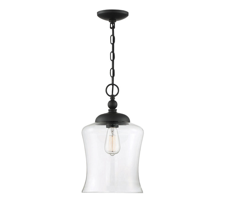 Meridian M70019MBK One Light Pendant, Matte Black