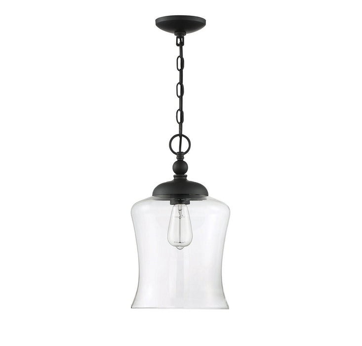 Meridian M70019MBK One Light Pendant, Matte Black