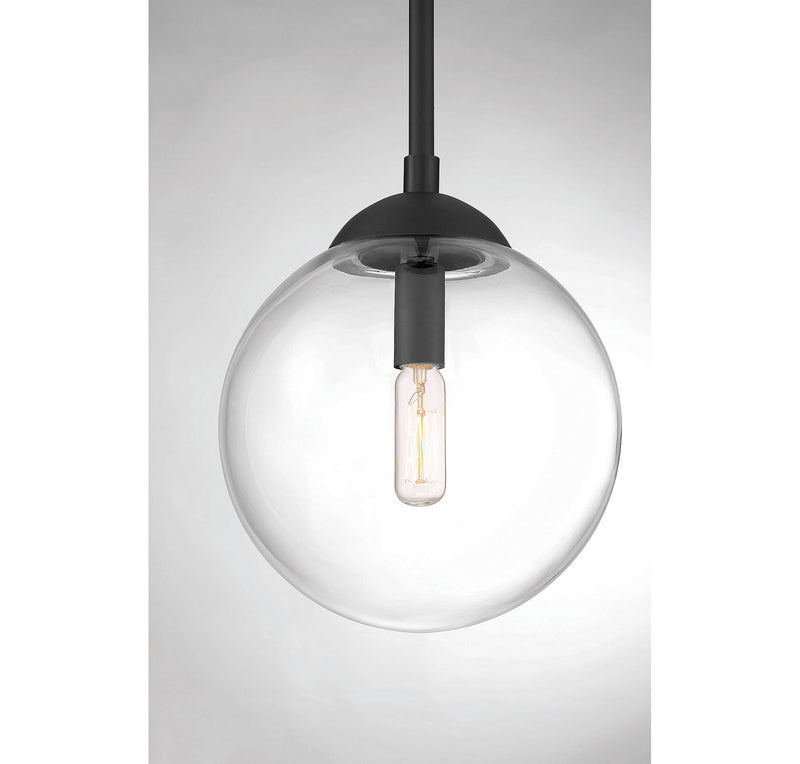 Meridian M70067MBK One Light Pendant, Matte Black