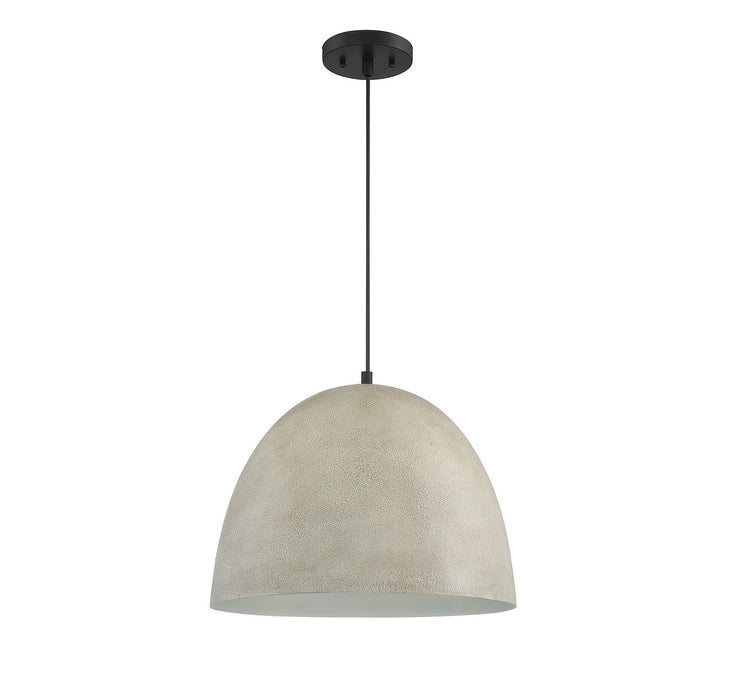 Meridian M70093CMBK One Light Pendant, Concrete with Matte Black