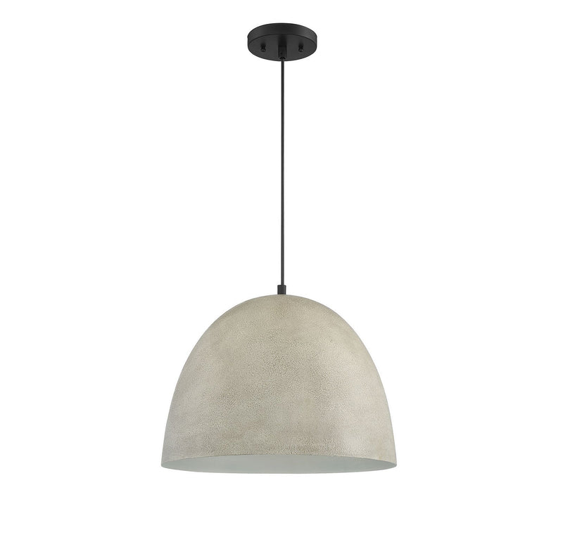Meridian M70093CMBK One Light Pendant, Concrete with Matte Black (Display - Final Sale)