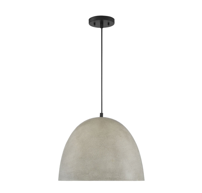 Meridian M70093CMBK One Light Pendant, Concrete with Matte Black