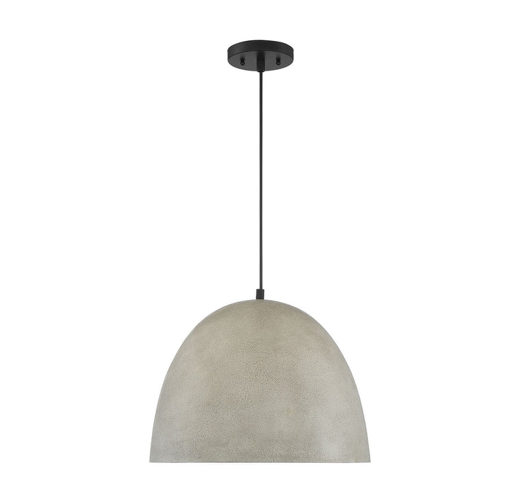 Meridian M70093CMBK One Light Pendant, Concrete with Matte Black