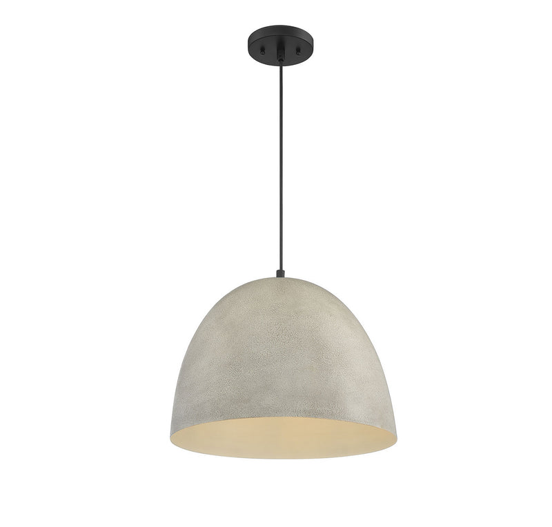 Meridian M70093CMBK One Light Pendant, Concrete with Matte Black