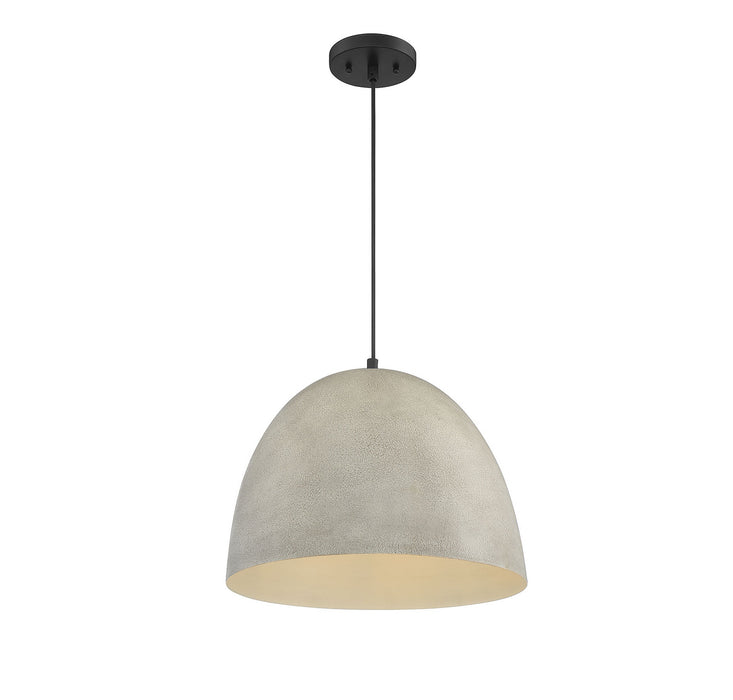 Meridian M70093CMBK One Light Pendant, Concrete with Matte Black