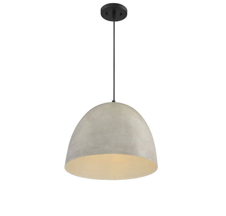 Meridian M70093CMBK One Light Pendant, Concrete with Matte Black