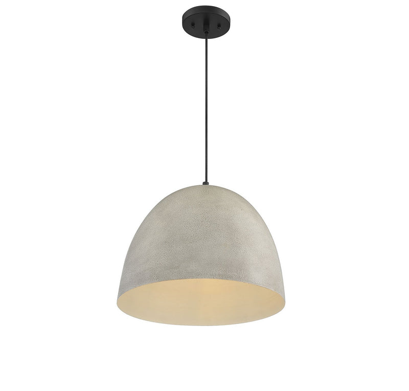 Meridian M70093CMBK One Light Pendant, Concrete with Matte Black (Display - Final Sale)