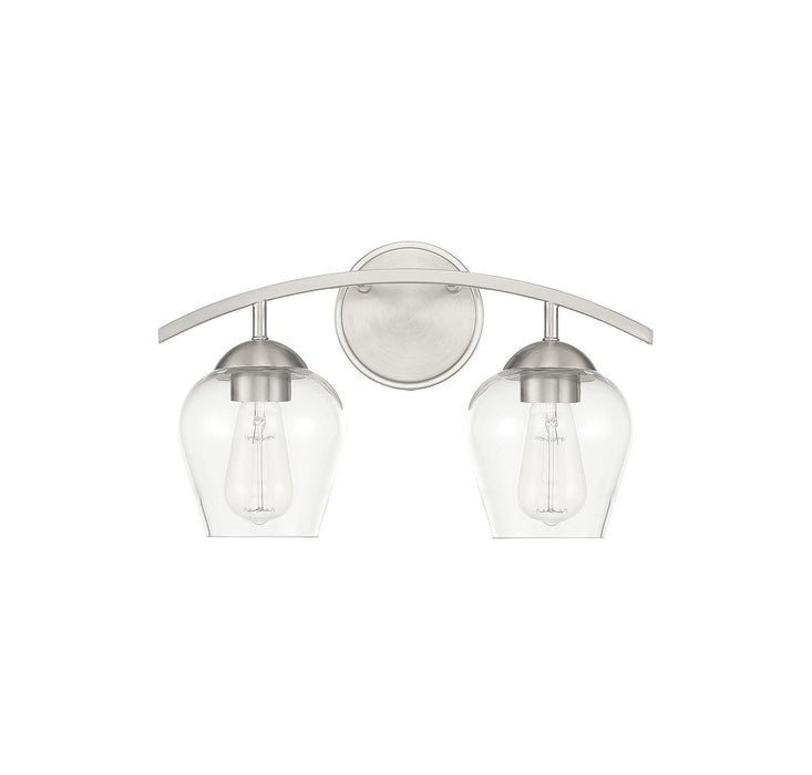 Meridian M80031BN Two Light Bathroom Vanity Light, Brushed Nickel