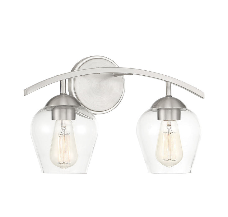Meridian M80031BN Two Light Bathroom Vanity Light, Brushed Nickel
