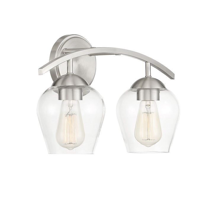Meridian M80031BN Two Light Bathroom Vanity Light, Brushed Nickel