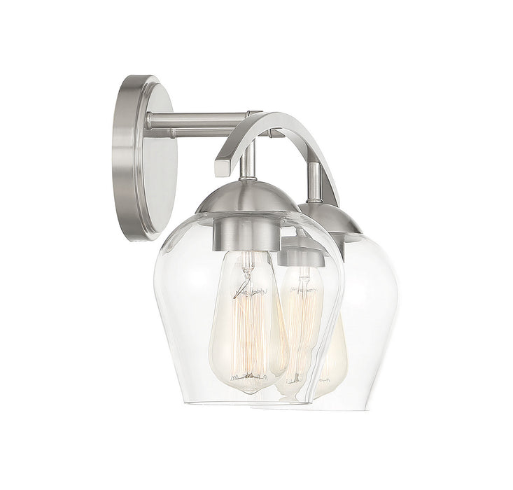 Meridian M80031BN Two Light Bathroom Vanity Light, Brushed Nickel