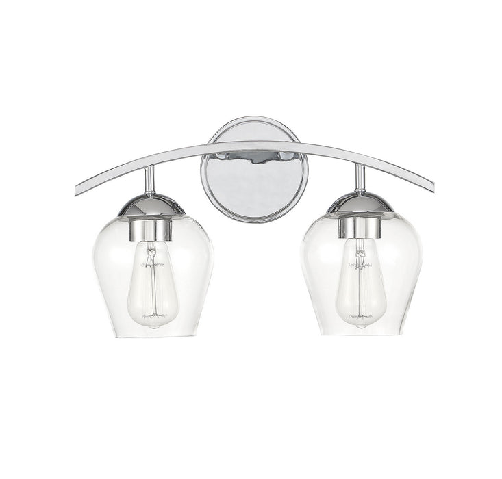 Meridian M80031CH Two Light Bathroom Vanity Light, Chrome