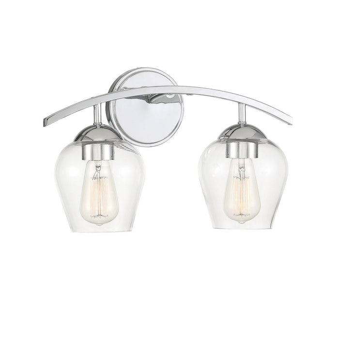 Meridian M80031CH Two Light Bathroom Vanity Light, Chrome