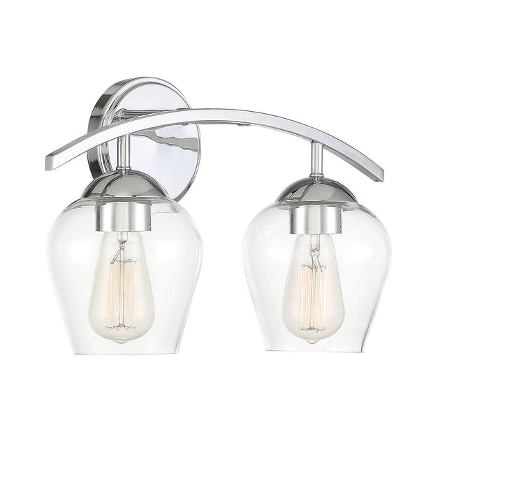 Meridian M80031CH Two Light Bathroom Vanity Light, Chrome