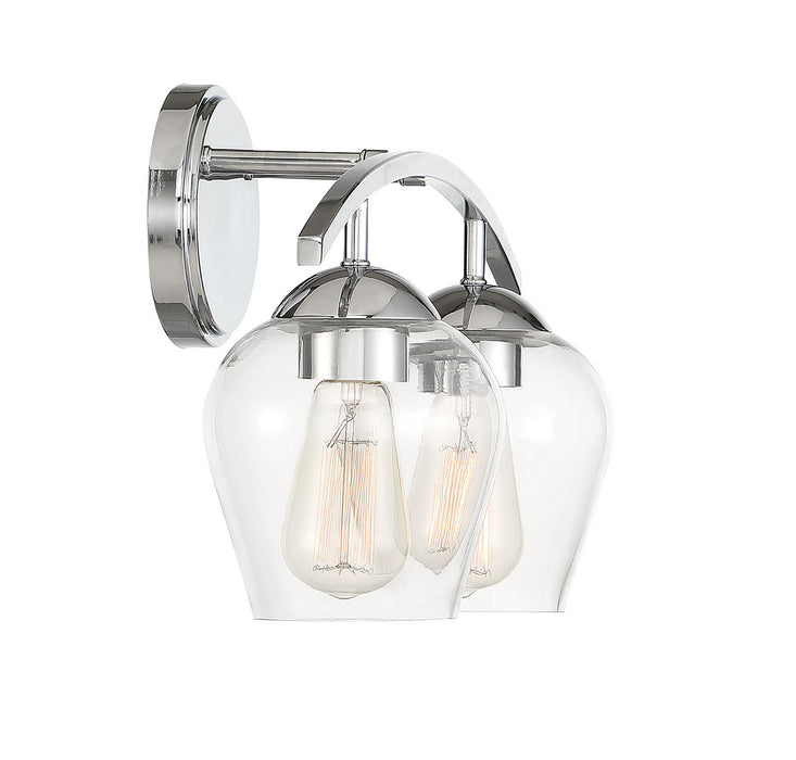 Meridian M80031CH Two Light Bathroom Vanity Light, Chrome