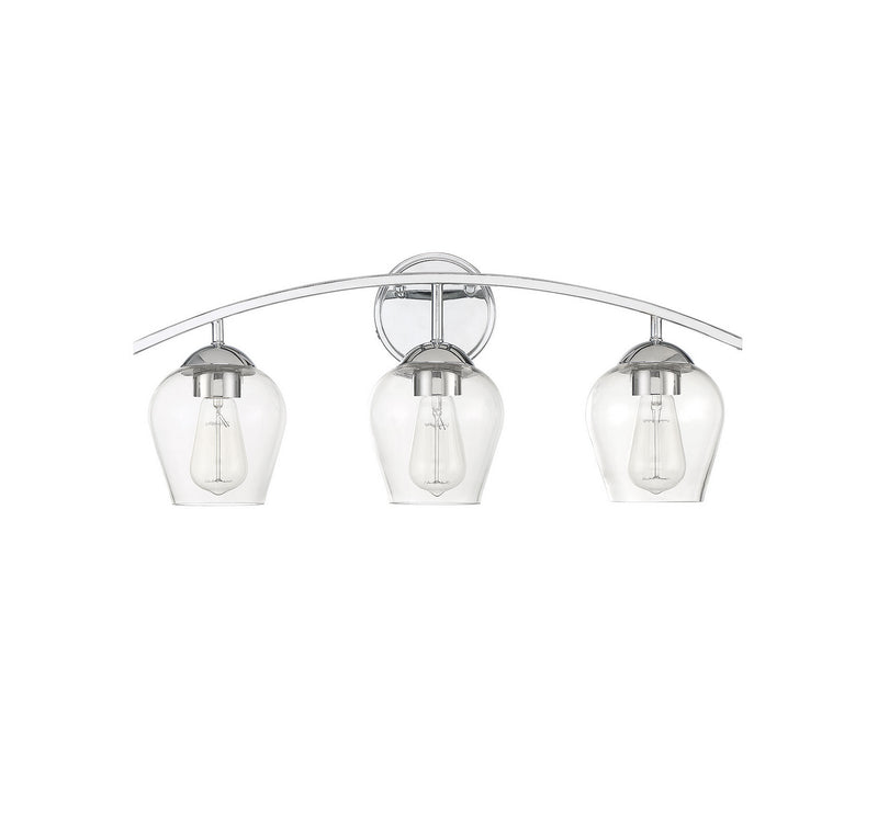 Meridian M80032CH Three Light Bathroom Vanity Light, Chrome