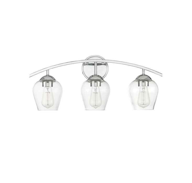 Meridian M80032CH Three Light Bathroom Vanity Light, Chrome