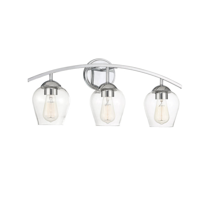 Meridian M80032CH Three Light Bathroom Vanity Light, Chrome