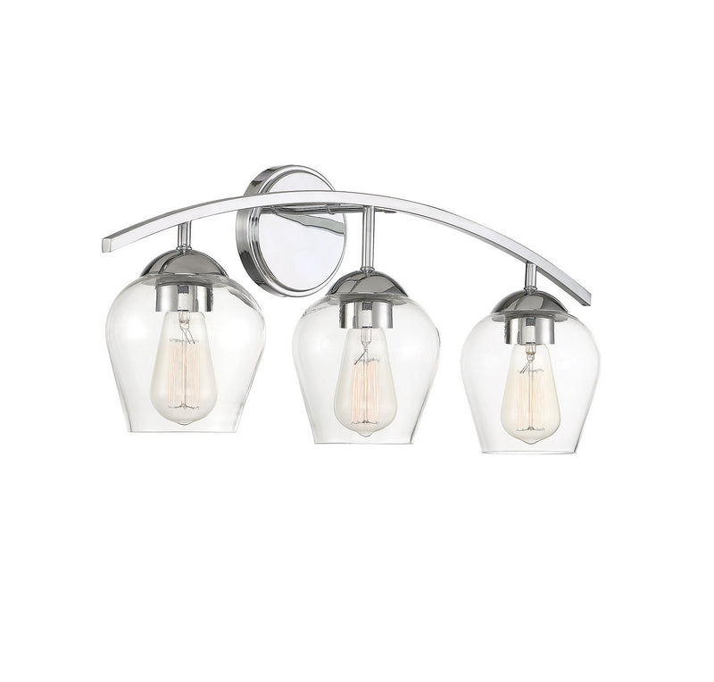 Meridian M80032CH Three Light Bathroom Vanity Light, Chrome
