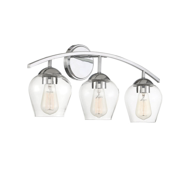 Meridian M80032CH Three Light Bathroom Vanity Light, Chrome
