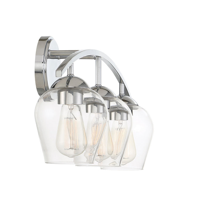 Meridian M80032CH Three Light Bathroom Vanity Light, Chrome