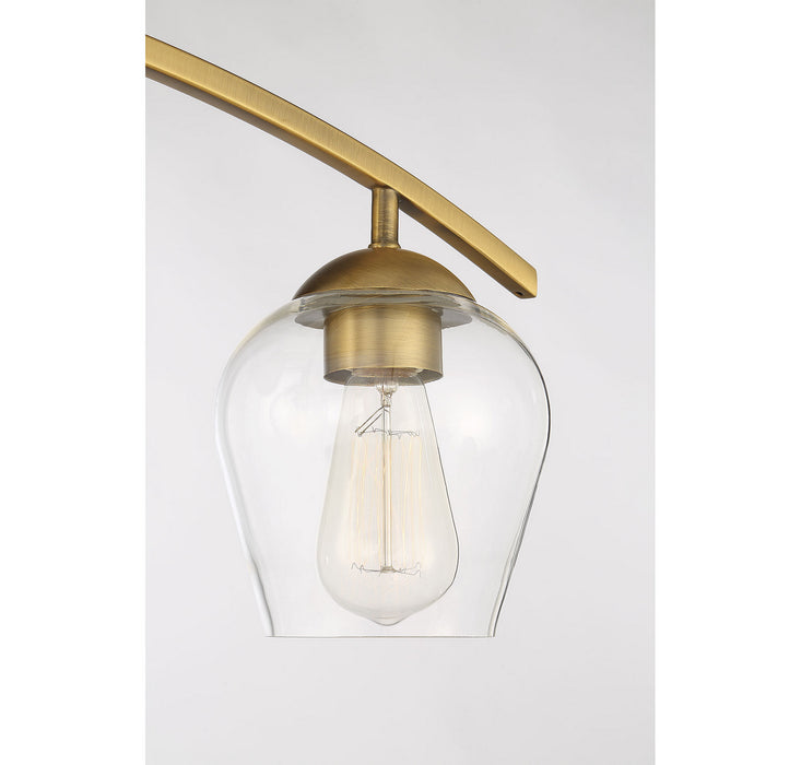 Meridian M80032NB Three Light Bathroom Vanity Light, Natural Brass