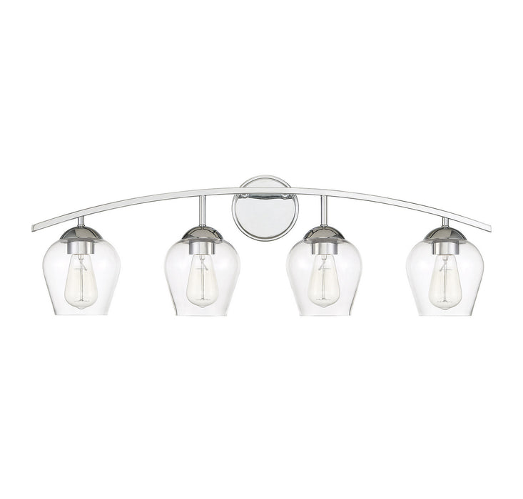 Meridian M80033CH Four Light Bathroom Vanity Light, Chrome