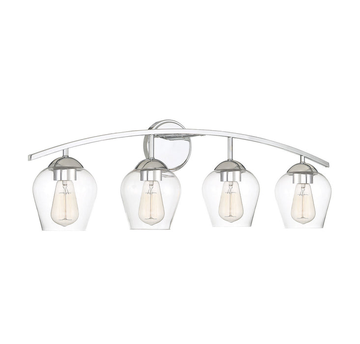 Meridian M80033CH Four Light Bathroom Vanity Light, Chrome