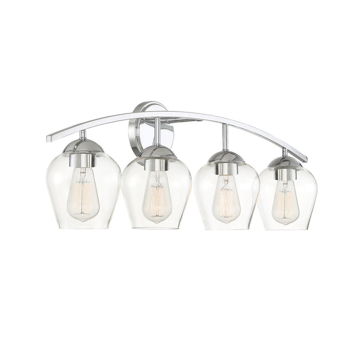 Meridian M80033CH Four Light Bathroom Vanity Light, Chrome