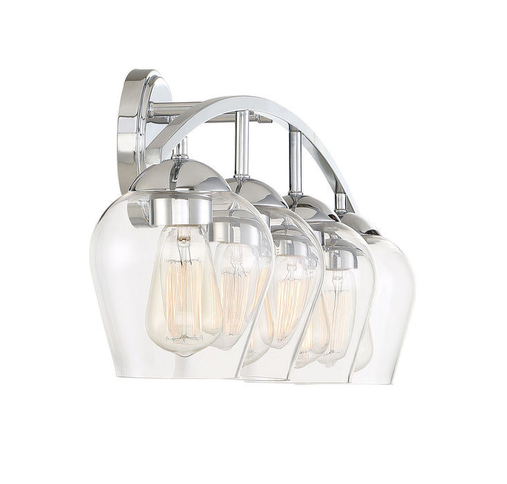 Meridian M80033CH Four Light Bathroom Vanity Light, Chrome