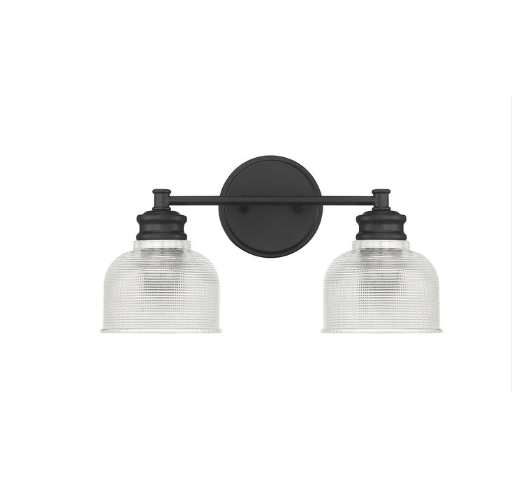 Meridian M80034MBK Two Light Bathroom Vanity Light, Matte Black