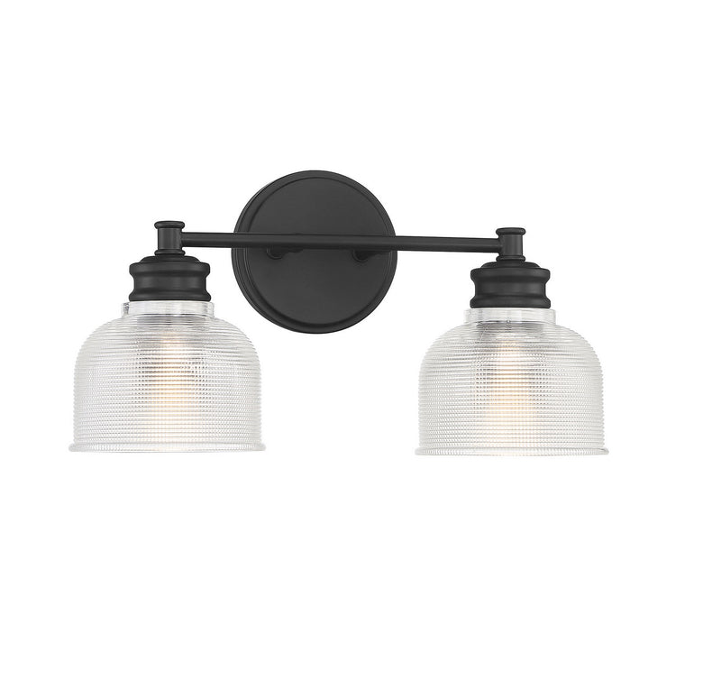 Meridian M80034MBK Two Light Bathroom Vanity Light, Matte Black