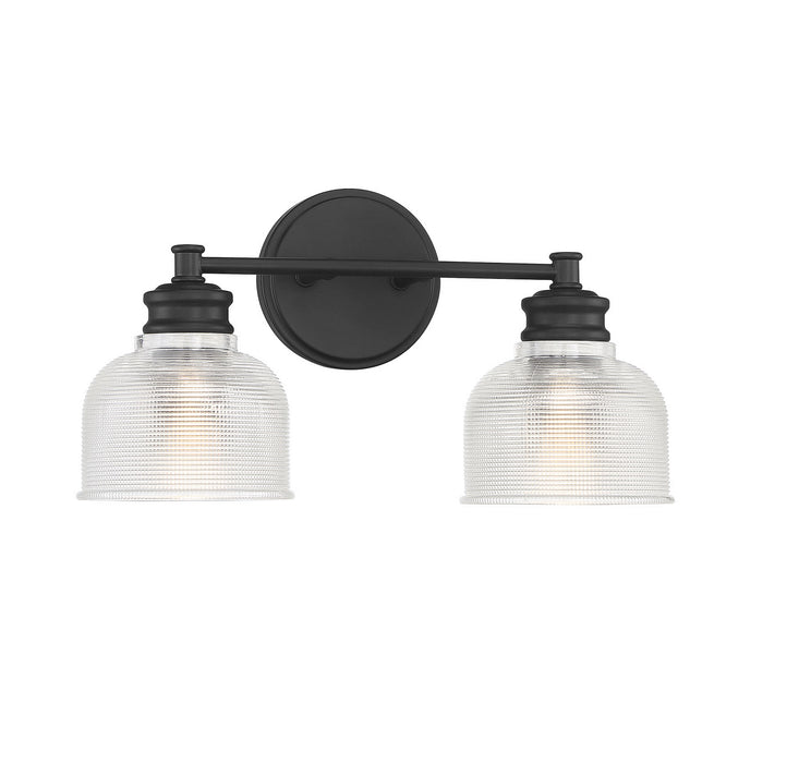Meridian M80034MBK Two Light Bathroom Vanity Light, Matte Black