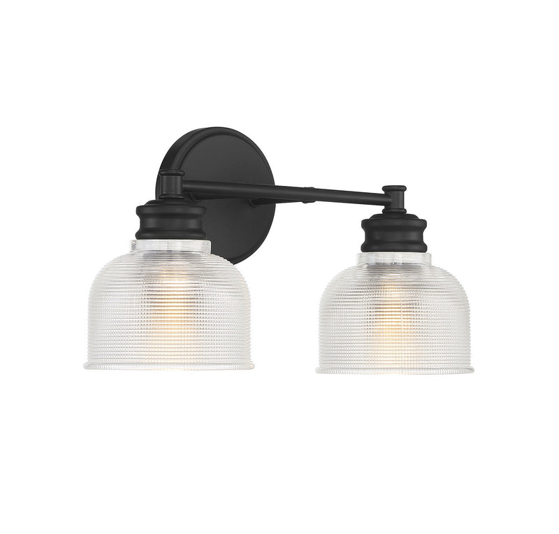 Meridian M80034MBK Two Light Bathroom Vanity Light, Matte Black