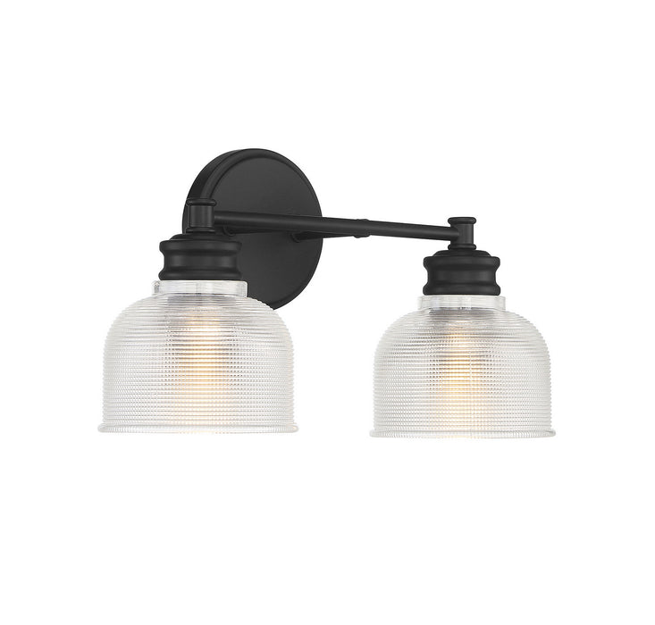 Meridian M80034MBK Two Light Bathroom Vanity Light, Matte Black