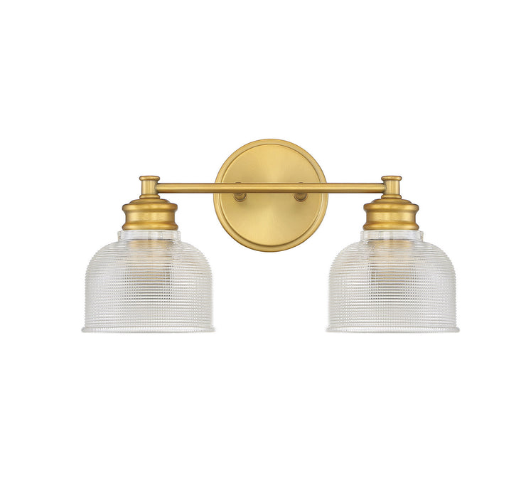Meridian M80034NB Two Light Bathroom Vanity Light, Natural Brass
